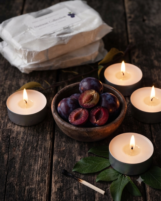 DAMSON Patchouli & Plum - Tealights Pack of 5