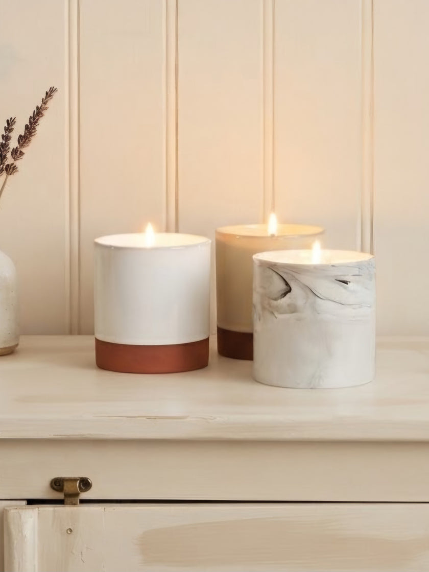 Marble Glaze Ceramic Candle