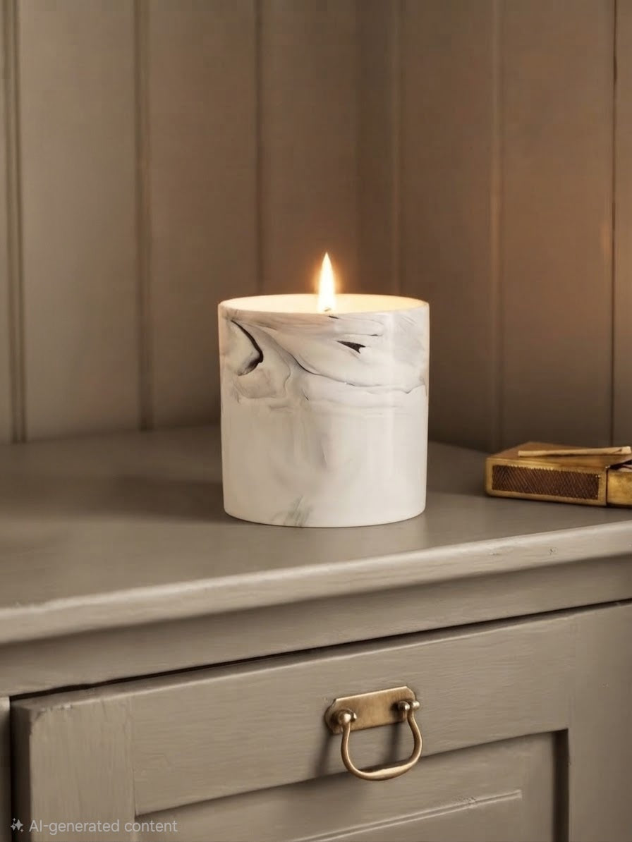 Marble Glaze Ceramic Candle