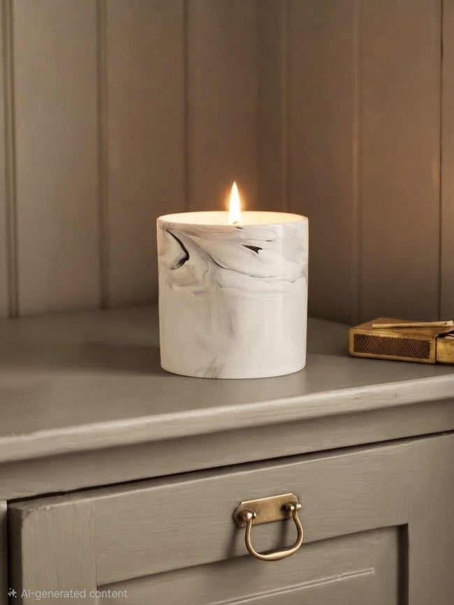 Marble Glaze Ceramic Candle