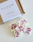 Ivy & Willow Botanicals soy wax melts on a white surface